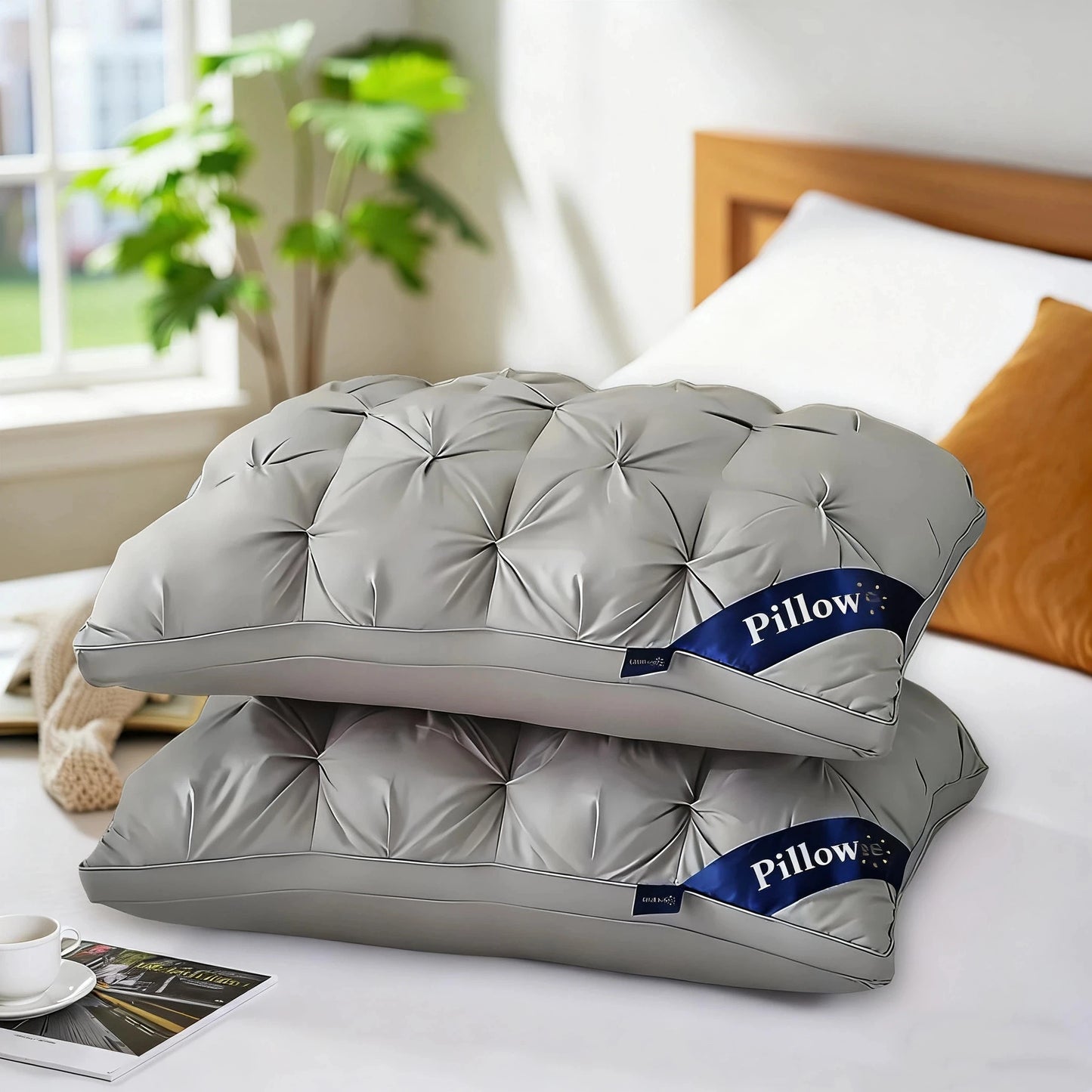 premium bed pillows 2-pack | adjustable sleep pillow set | all-position comfort pillows | soft supportive bed pillows | luxury hypoallergenic pillowsl;;
