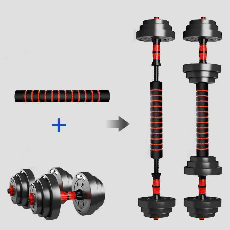 Savy Shopper Spot Adjustable Dumbbell Set 5-44lbs - Barbell Convert | Home Gym Weight Set | Strength Training Dumbbells | Adjustable Fitness Equipment | Compact Workout Barbell & Dumbbell Set