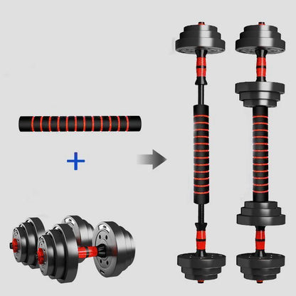 Savy Shopper Spot Adjustable Barbell & Dumbbell Set - 5-44lbs | Home Gym Weight Set | Strength Training Dumbbells & Barbells | Adjustable Fitness Equipment | Compact Workout Weight Set