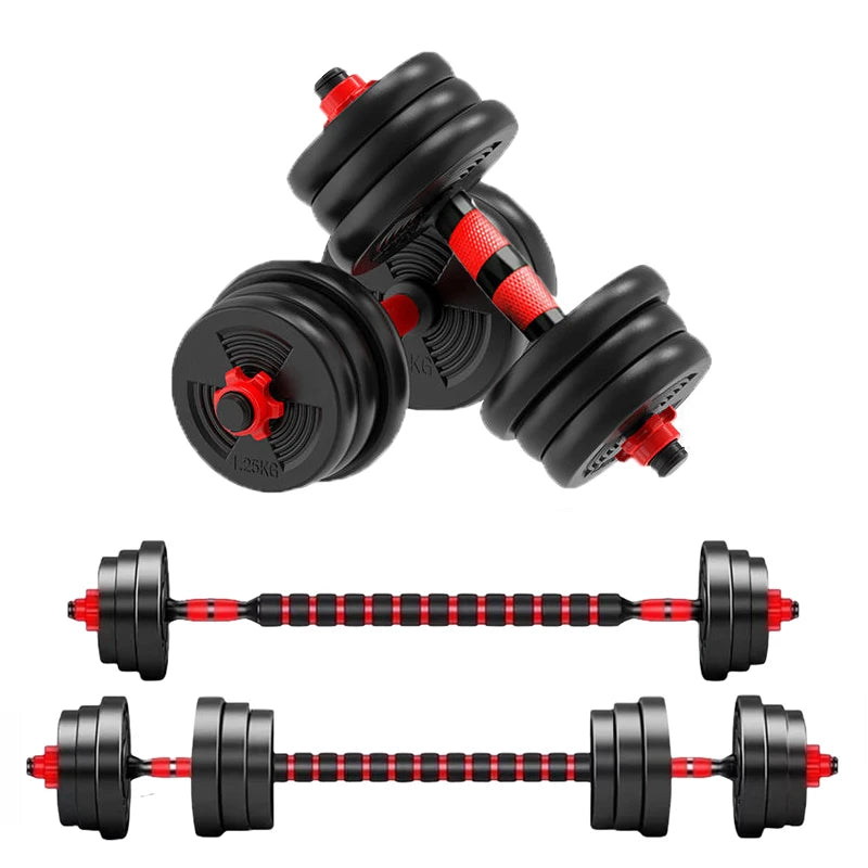 savy shopper spot adjustable dumbbell set 5-44lbs - barbell convert | home gym weight set | strength training dumbbells | adjustable fitness equipment | compact workout barbell & dumbbell set