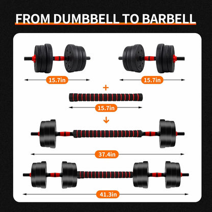 Savy Shopper Spot Adjustable Barbell & Dumbbell Set - 5-44lbs | Home Gym Weight Set | Strength Training Dumbbells & Barbells | Adjustable Fitness Equipment | Compact Workout Weight Set