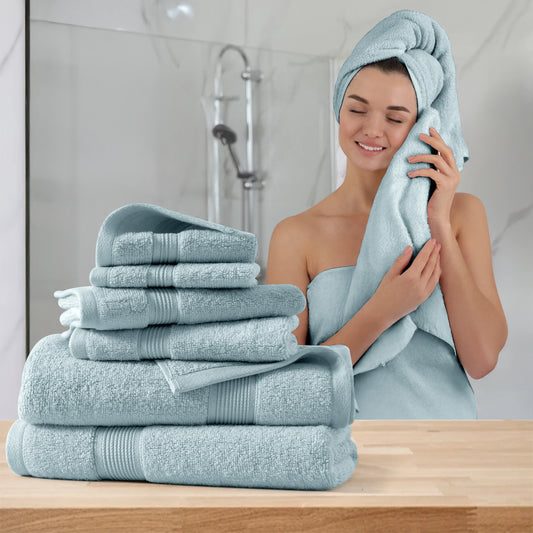 Savy Shopper Spot Lux Decor Bath Towel Set 6-Piece - 100% Cotton | Soft Absorbent Cotton Towels | Luxury Bathroom Towel Set | Quick-Dry Cotton Bath Towels | Plush Home Spa Towel Collection