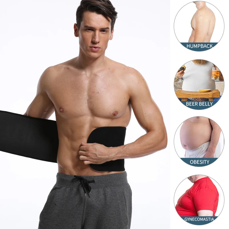 Savy Shopper Spot Men's Waist Trainer - Abdominal Slimming Belt | Fitness Waist Cincher | Core Strength Training Belt | Adjustable Body Shaper Belt | Workout Compression Waist Belt