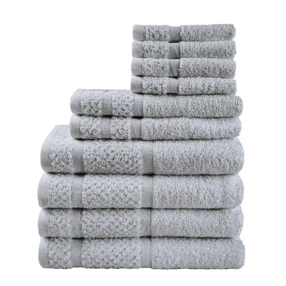 Savy Shopper Spot Towel Set 10-Piece - Soft & Durable Grey | Plush Cotton Bath Towels | Luxury Bathroom Towel Collection | Quick-Dry Grey Towels | Absorbent Home Spa Towel Set