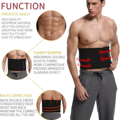 Savy Shopper Spot Men's Waist Trainer - Abdominal Slimming Belt | Fitness Waist Cincher | Core Strength Training Belt | Adjustable Body Shaper Belt | Workout Compression Waist Belt