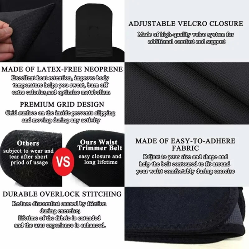 Savy Shopper Spot Neoprene Waist Trimmer - Sweat Band for Weight Loss | Slimming Waist Sweat Belt | Adjustable Fitness Trimmer | Core & Abdominal Sweat Band | Workout Waist Shaper