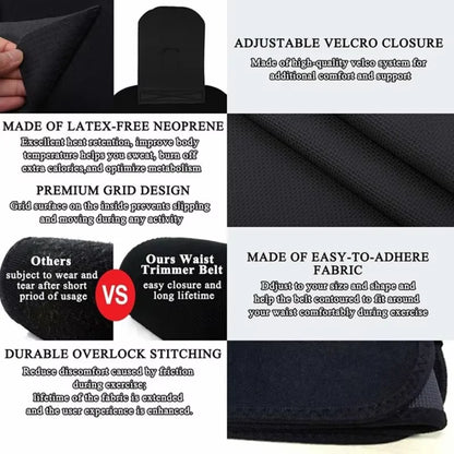 Savy Shopper Spot Neoprene Waist Trimmer - Sweat Band for Weight Loss | Slimming Waist Sweat Belt | Adjustable Fitness Trimmer | Core & Abdominal Sweat Band | Workout Waist Shaper