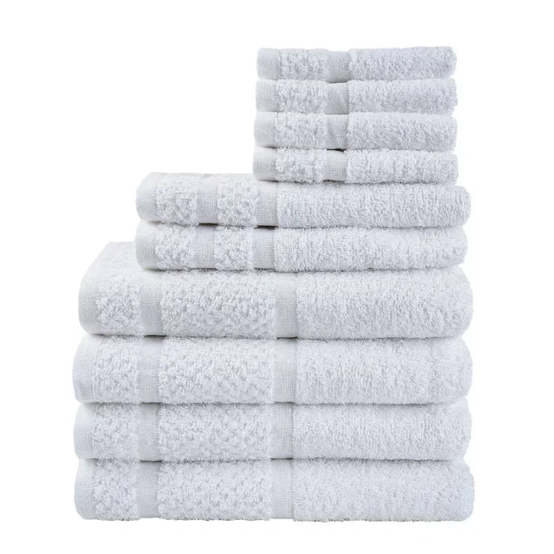 Savy Shopper Spot Towel Set 10-Piece - Soft & Durable Grey | Plush Cotton Bath Towels | Luxury Bathroom Towel Collection | Quick-Dry Grey Towels | Absorbent Home Spa Towel Set