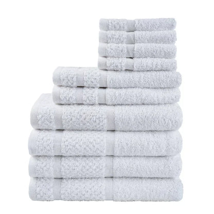 Savy Shopper Spot Towel Set 10-Piece - Soft & Durable Grey | Plush Cotton Bath Towels | Luxury Bathroom Towel Collection | Quick-Dry Grey Towels | Absorbent Home Spa Towel Set