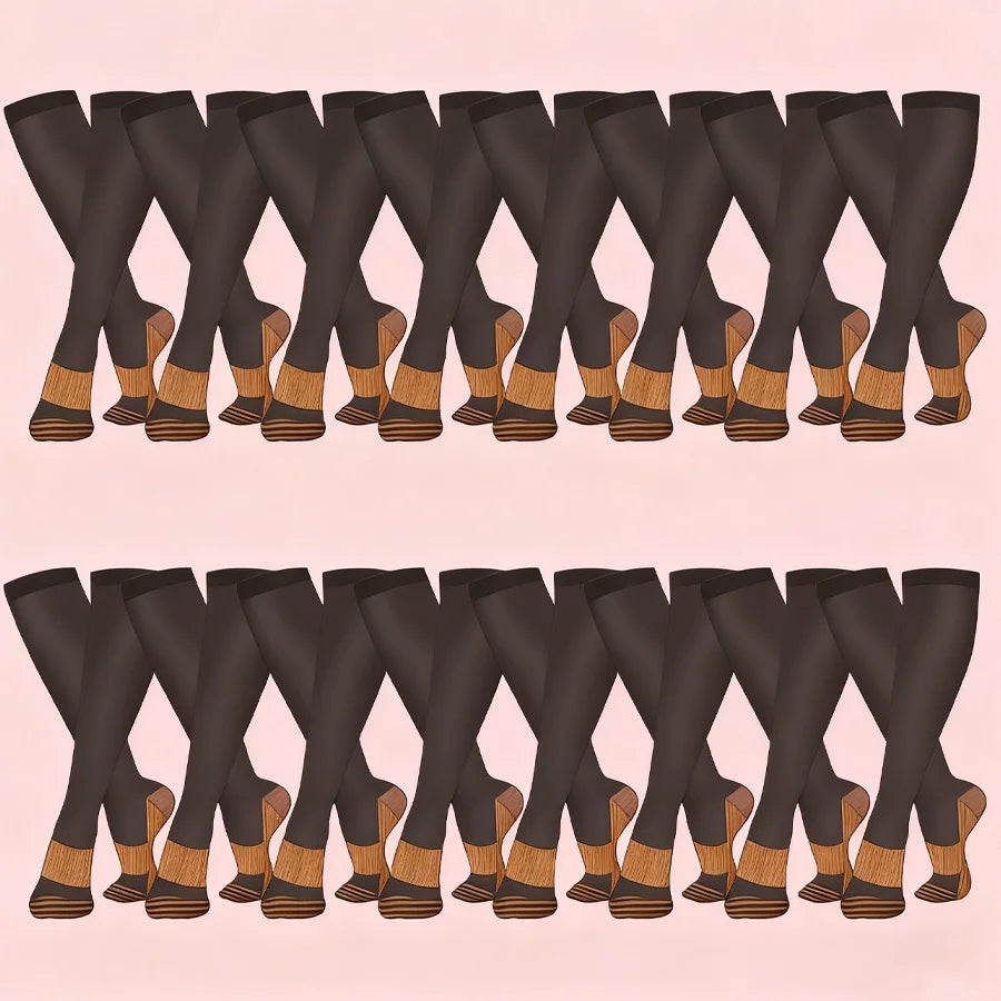 savy shopper spot | copper compression socks 16-pair - running & travel | circulation boost compression socks | anti-fatigue athletic socks | copper infused support socks | long-lasting comfort compression socks