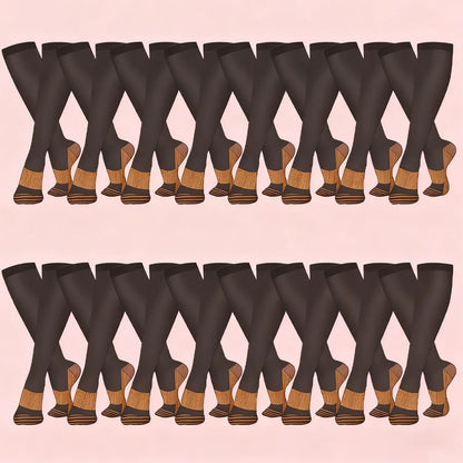 Savy Shopper Spot | Copper Compression Socks 16-Pair - Running & Travel | Circulation Boost Compression Socks | Anti-Fatigue Athletic Socks | Copper Infused Support Socks | Long-Lasting Comfort Compression Socks