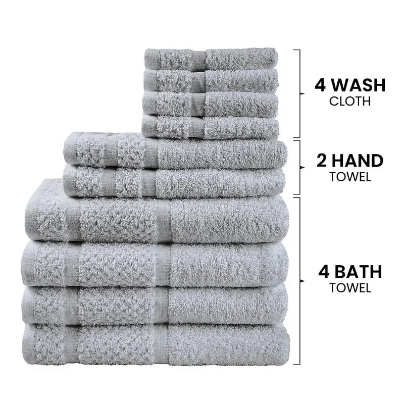 savy shopper spot towel set 10-piece - soft & durable grey | plush cotton bath towels | luxury bathroom towel collection | quick-dry grey towels | absorbent home spa towel set