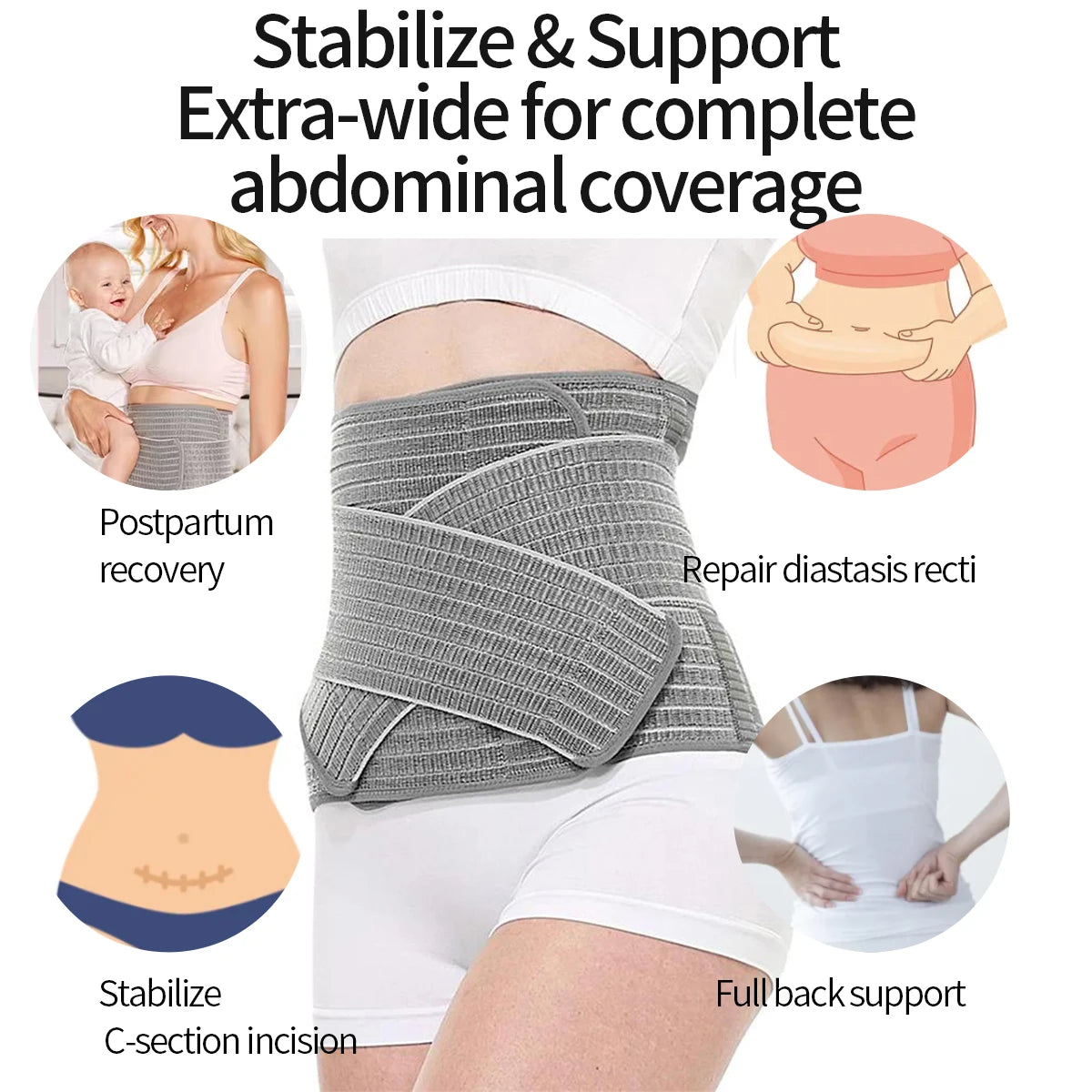 savy shopper spot sunveno postpartum belly wrap - c-section support | postnatal recovery belt | abdominal compression wrap | adjustable postpartum support | comfortable healing belly band