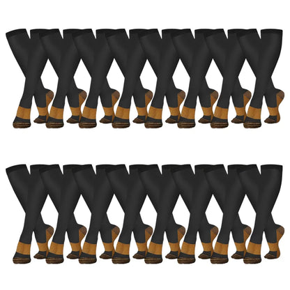 Savy Shopper Spot | Copper Compression Socks 16-Pair - Running & Travel | Circulation Boost Compression Socks | Anti-Fatigue Athletic Socks | Copper Infused Support Socks | Long-Lasting Comfort Compression Socks