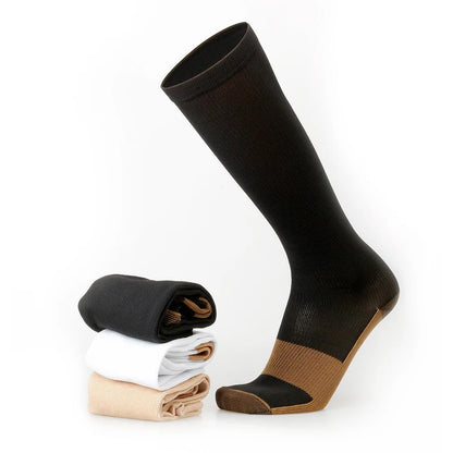 Savy Shopper Spot | Copper Compression Socks 16-Pair - Running & Travel | Circulation Boost Compression Socks | Anti-Fatigue Athletic Socks | Copper Infused Support Socks | Long-Lasting Comfort Compression Socks