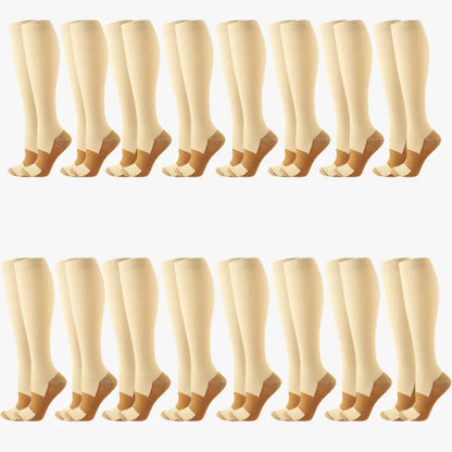 Savy Shopper Spot | Copper Compression Socks 16-Pair - Running & Travel | Circulation Boost Compression Socks | Anti-Fatigue Athletic Socks | Copper Infused Support Socks | Long-Lasting Comfort Compression Socks