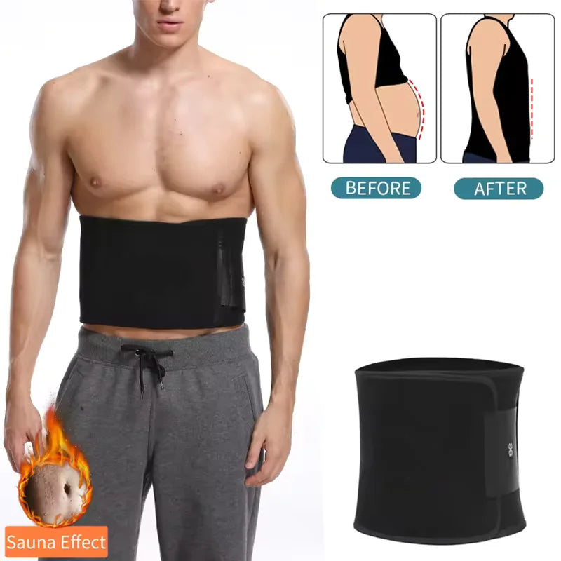 Savy Shopper Spot Men's Waist Trainer - Abdominal Slimming Belt | Fitness Waist Cincher | Core Strength Training Belt | Adjustable Body Shaper Belt | Workout Compression Waist Belt
