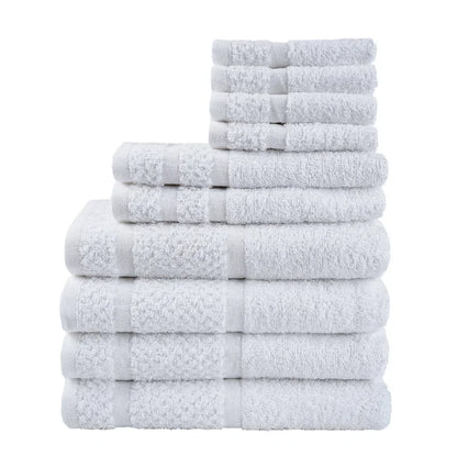 Savy Shopper Spot Towel Set 10-Piece - Soft & Durable Grey | Plush Cotton Bath Towels | Luxury Bathroom Towel Collection | Quick-Dry Grey Towels | Absorbent Home Spa Towel Set