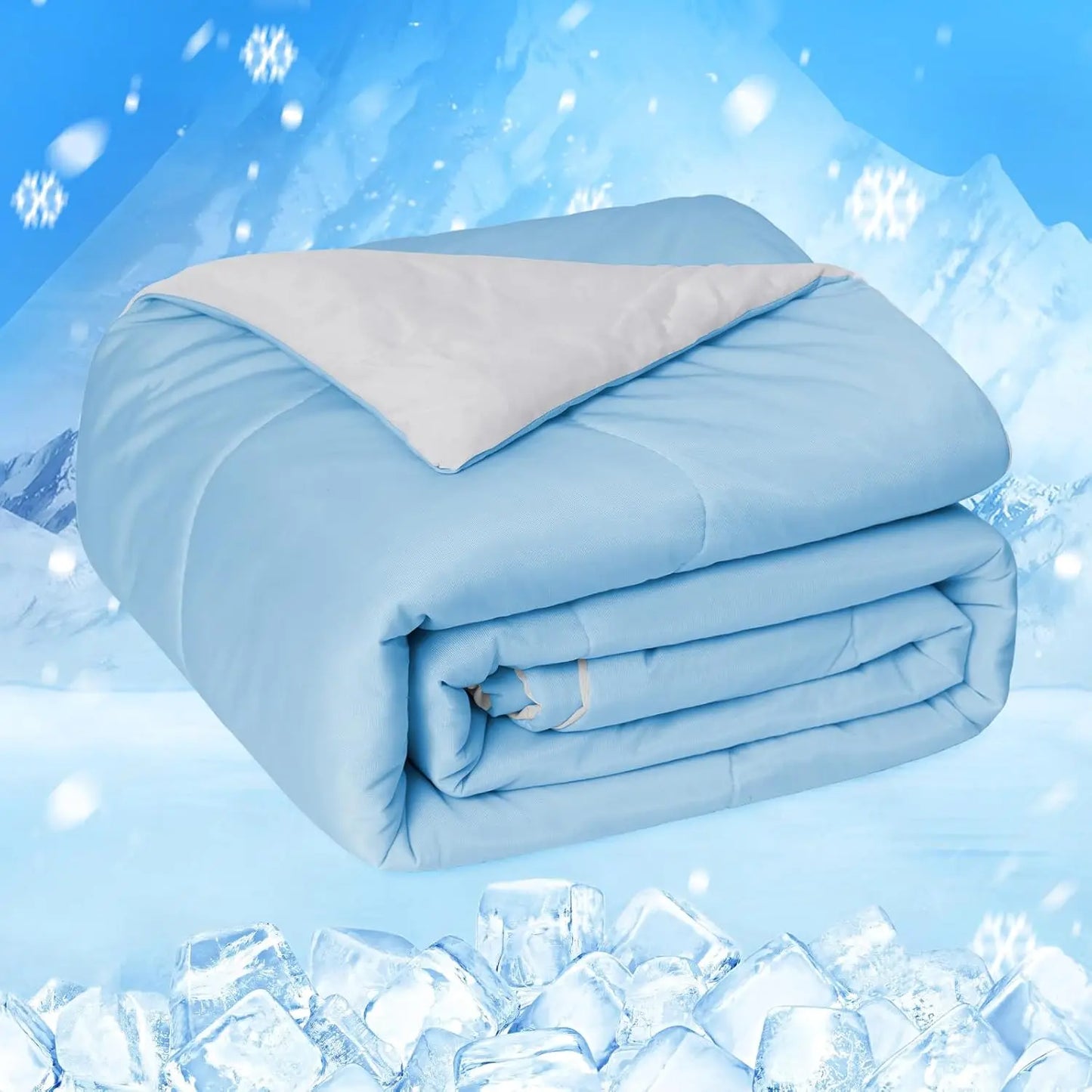 savy shopper spot cooling comforter - double-sided cool tech fabric | breathable temperature regulating comforter | soft & lightweight bed blanket | all-season cooling quilt | hypoallergenic sleep comforter