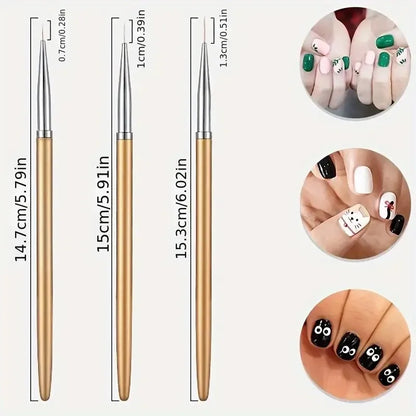 Savy Shopper Spot Nail Art Brush Set - Liner & Extension Brushes | Professional Nail Design Brushes | Acrylic & Gel Nail Brush Kit | Fine Detail Nail Art Tools | Durable Creative Nail Brush Set