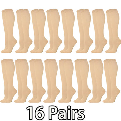Savy Shopper Spot | Copper Compression Socks 16-Pair - Running & Travel | Circulation Boost Compression Socks | Anti-Fatigue Athletic Socks | Copper Infused Support Socks | Long-Lasting Comfort Compression Socks