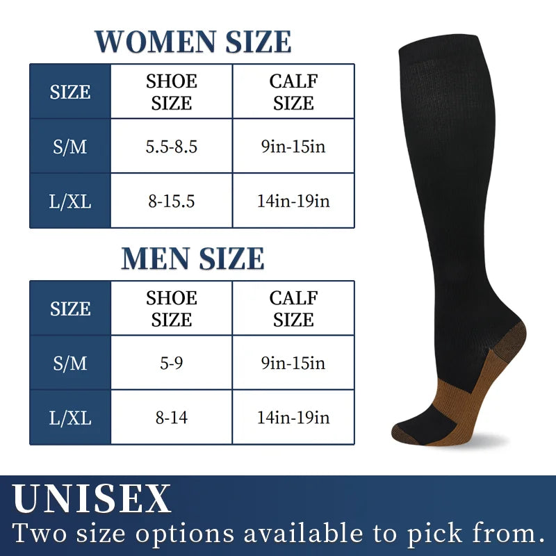 savy shopper spot copper compression socks 6-pair - unisex mid-calf | circulation boost mid-calf socks | anti-fatigue copper socks | unisex athletic compression socks | comfortable support socks